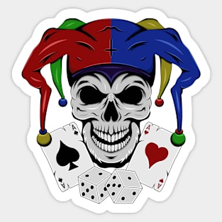 Jester Clown Skull Sticker